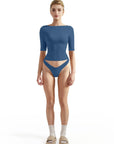 Tight Fitted Half Sleeve Boat Neck Shirt-SUUKSESS-SUUKSESS