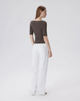 Tight Fitted Half Sleeve Boat Neck Shirt-SUUKSESS-SUUKSESS
