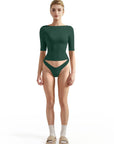 Tight Fitted Half Sleeve Boat Neck Shirt-SUUKSESS-SUUKSESS