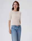 Tight Fitted Half Sleeve Boat Neck Shirt-SUUKSESS-SUUKSESS