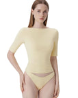 Tight Fitted Half Sleeve Boat Neck Shirt-SUUKSESS-SUUKSESS