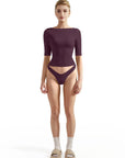 Tight Fitted Half Sleeve Boat Neck Shirt-SUUKSESS-SUUKSESS