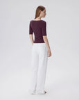 Tight Fitted Half Sleeve Boat Neck Shirt-SUUKSESS-SUUKSESS