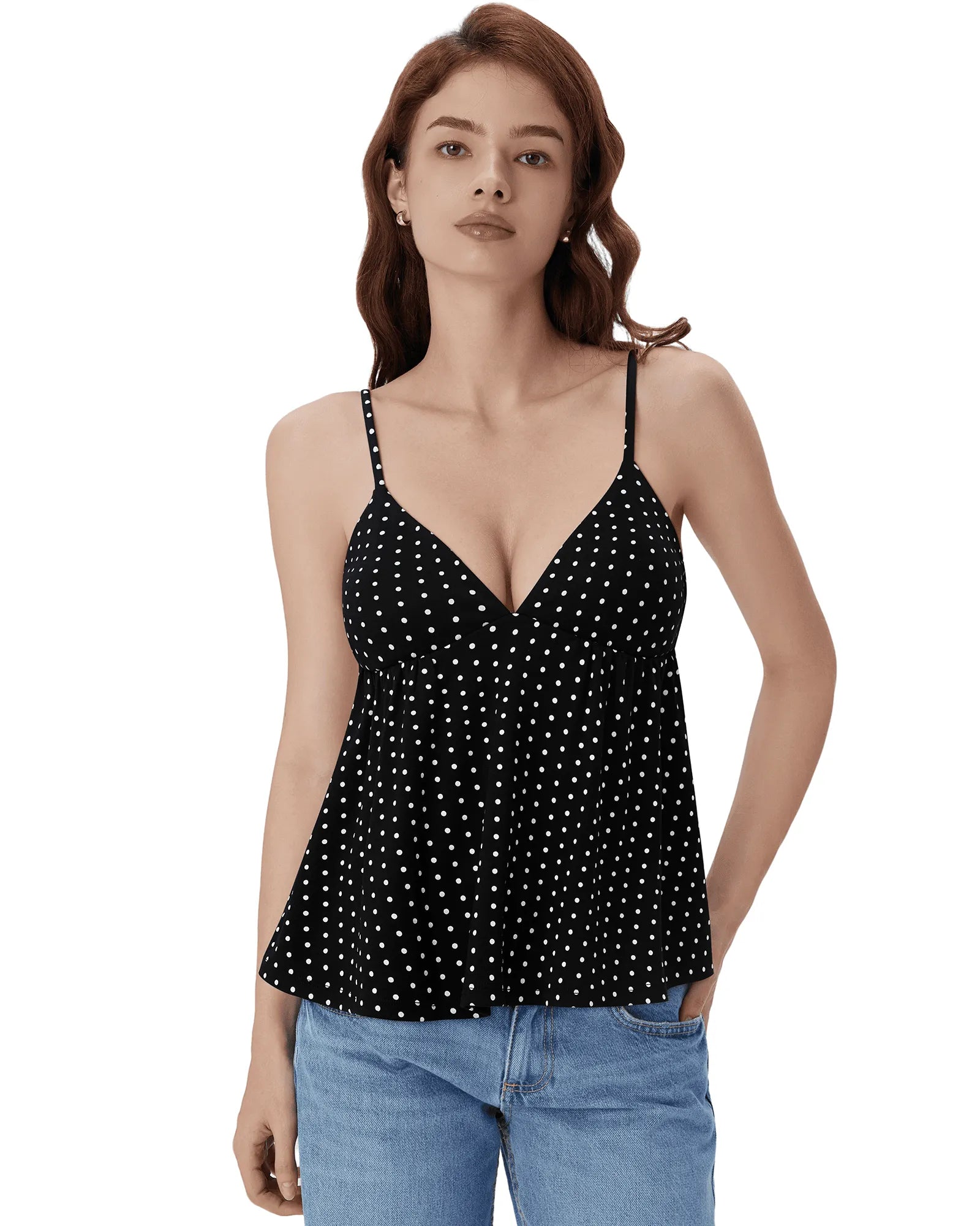 Babydoll Peplum V Neck Tank Tops