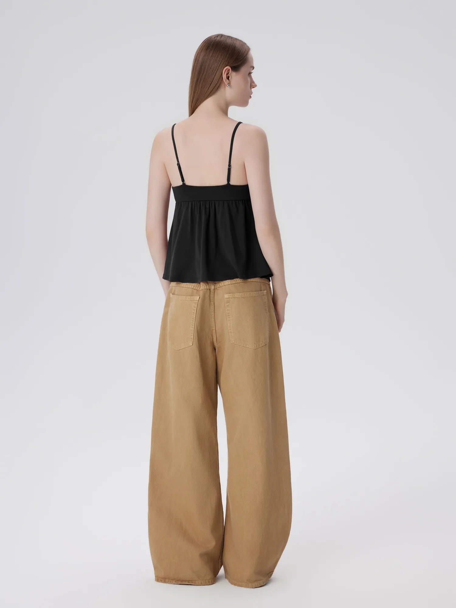 Babydoll Peplum V Neck Tank Tops-SUUKSESS-SUUKSESS