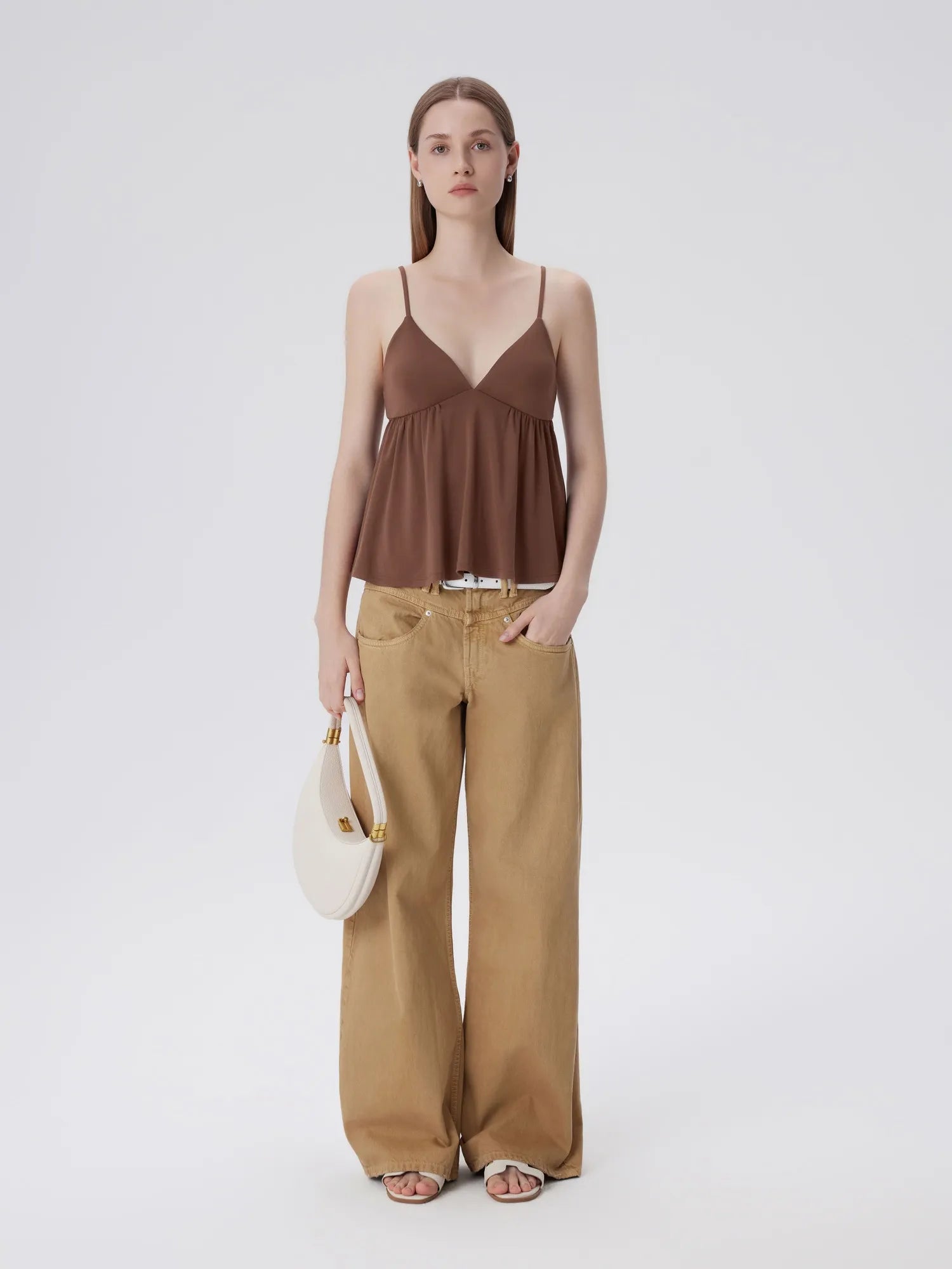 Babydoll Peplum V Neck Tank Tops-SUUKSESS-SUUKSESS