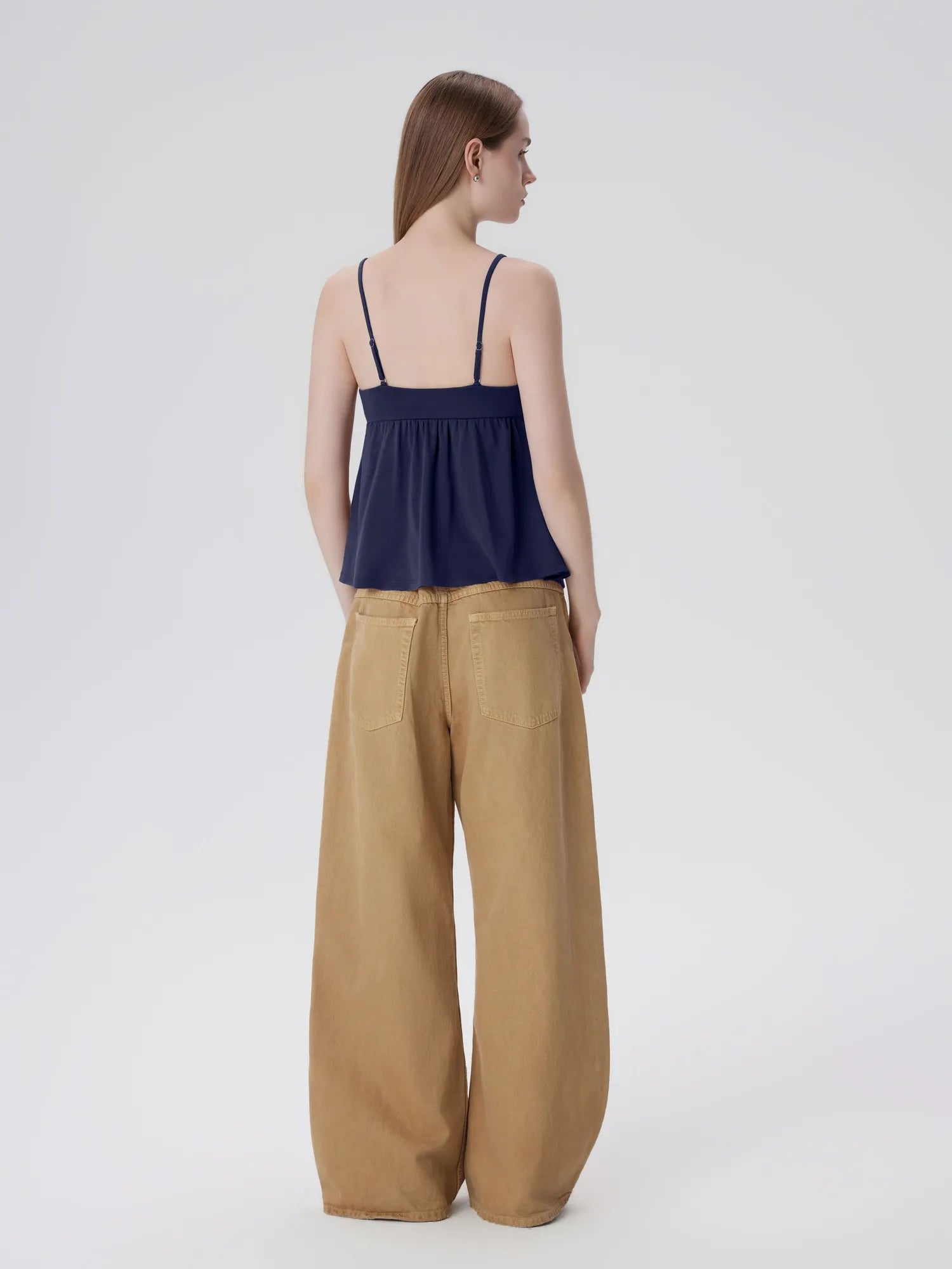 Babydoll Peplum V Neck Tank Tops-SUUKSESS-SUUKSESS