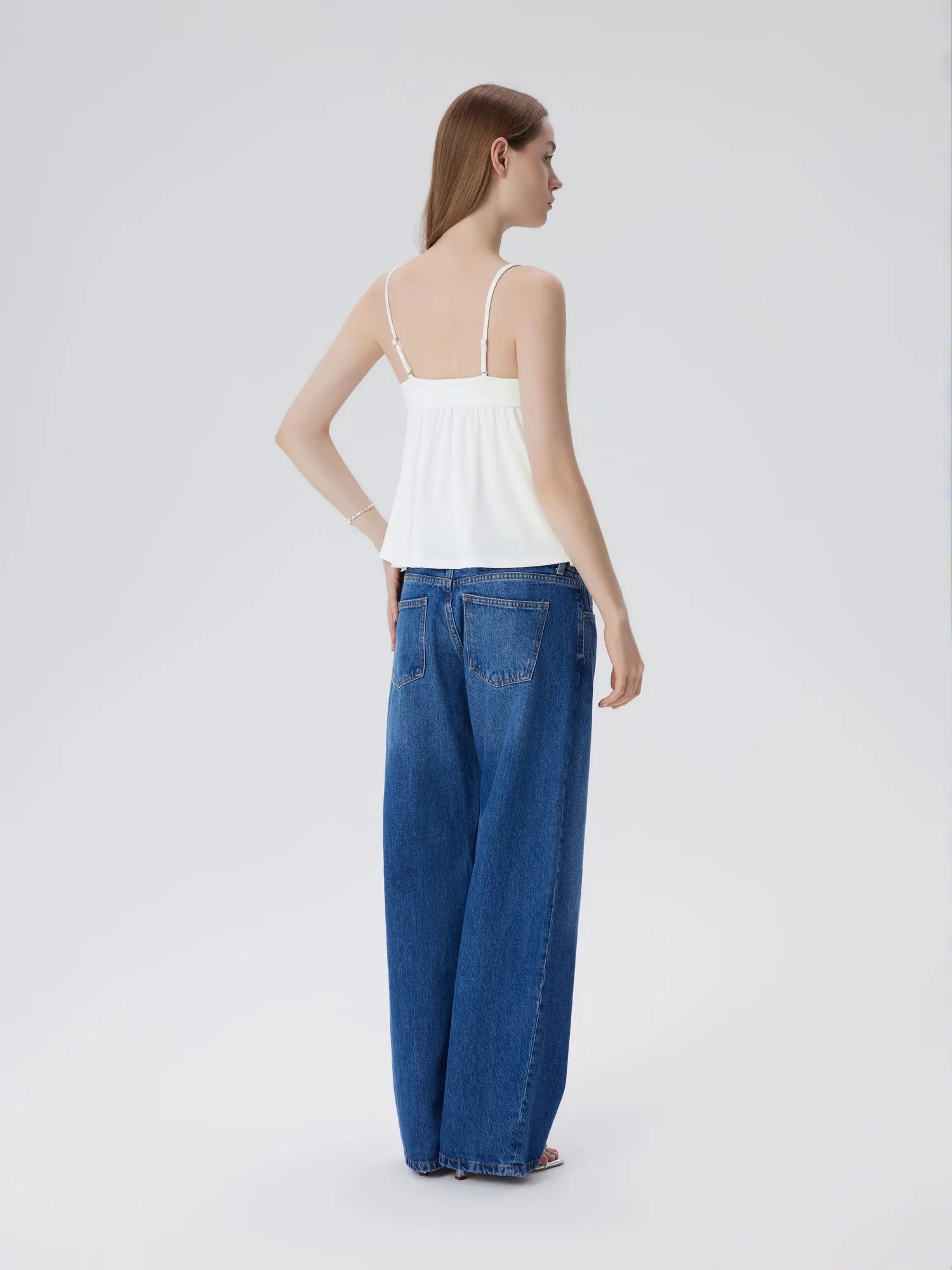 Babydoll Peplum V Neck Tank Tops-SUUKSESS-SUUKSESS