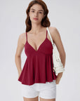 Babydoll Peplum V Neck Tank Tops