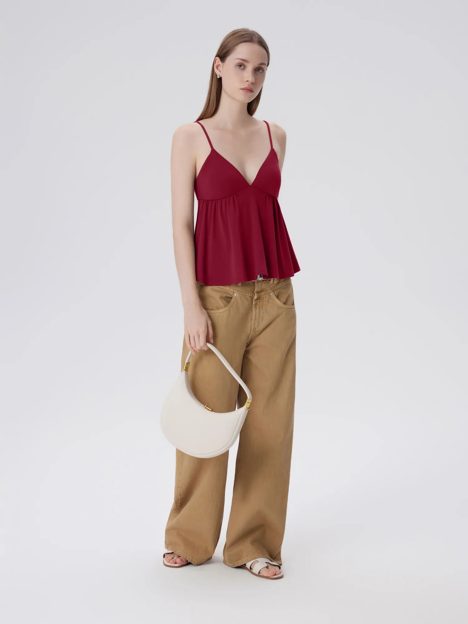 Babydoll Peplum V Neck Tank Tops