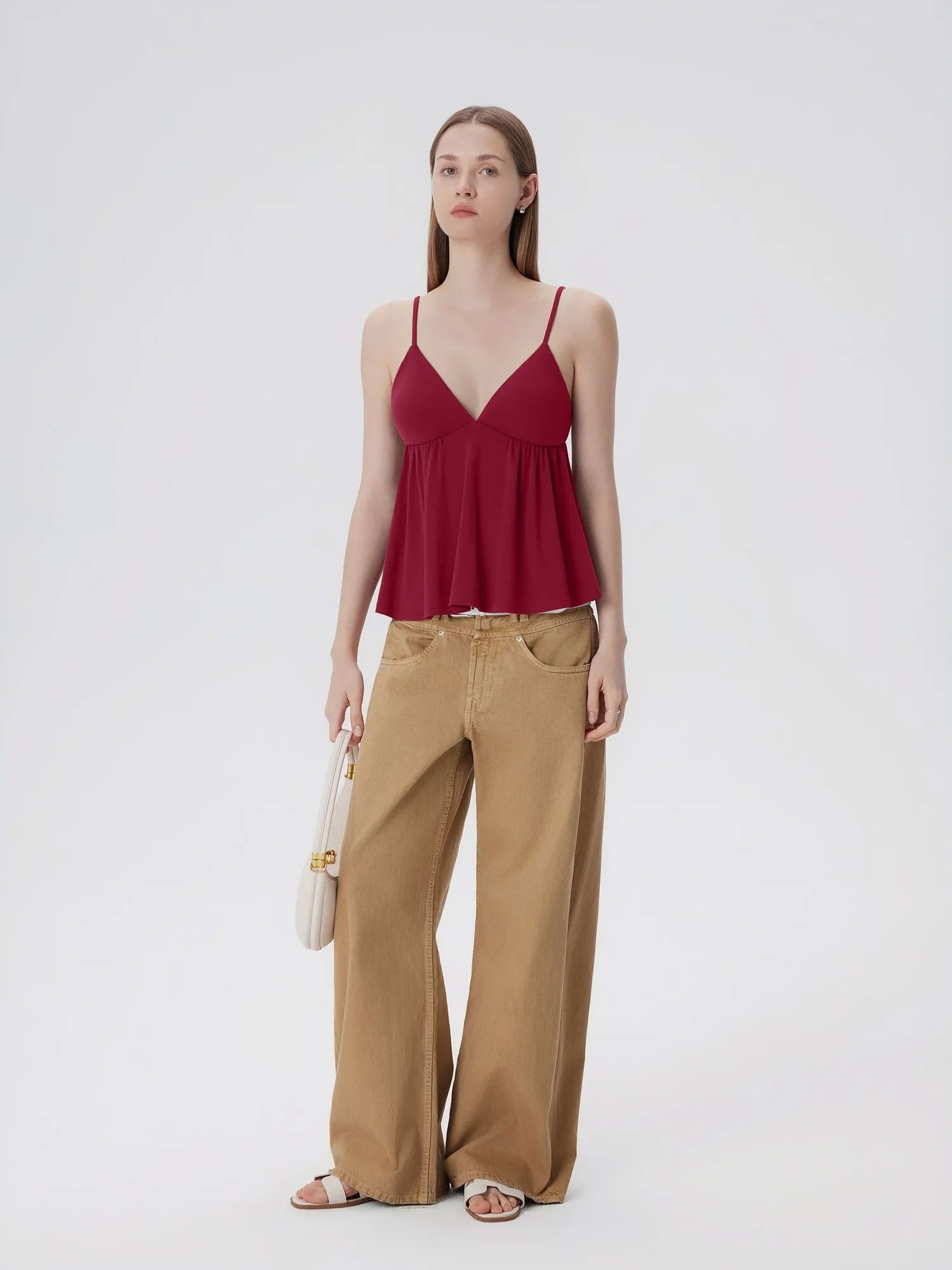Babydoll Peplum V Neck Tank Tops