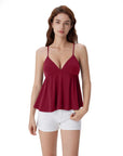 Babydoll Peplum V Neck Tank Tops