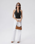 Double Lined V Neck Halter Backless Tank Tops-SUUKSESS-SUUKSESS