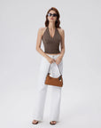 Double Lined V Neck Halter Backless Tank Tops-SUUKSESS-SUUKSESS