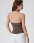 Double Lined V Neck Halter Backless Tank Tops-SUUKSESS-SUUKSESS