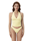 Double Lined V Neck Halter Backless Tank Tops-SUUKSESS-SUUKSESS