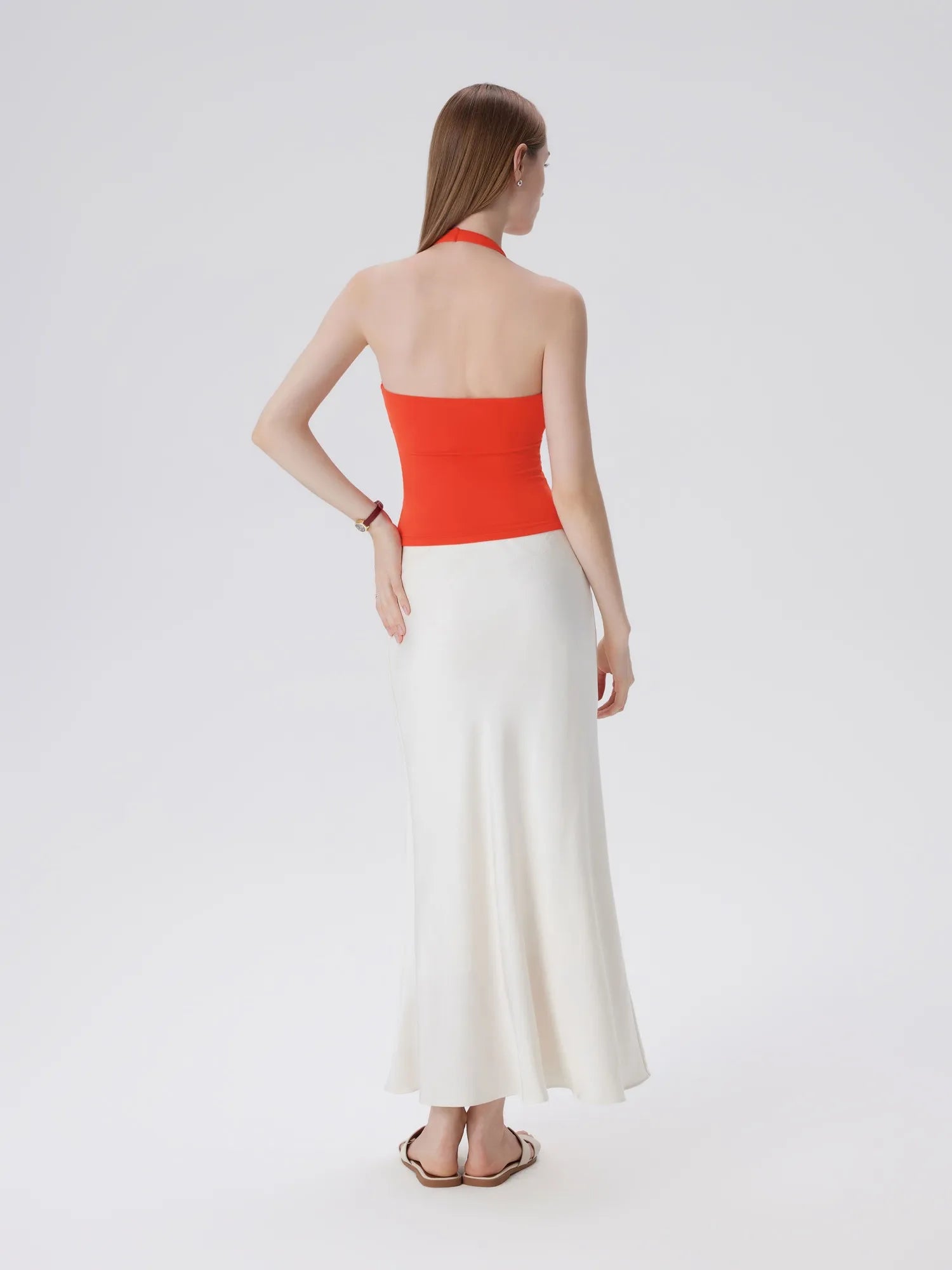 Double Lined V Neck Halter Backless Tank Tops-SUUKSESS-SUUKSESS