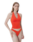 Double Lined V Neck Halter Backless Tank Tops-SUUKSESS-SUUKSESS