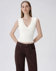 V Neck Double Lined Camisole Tank Tops-SUUKSESS-SUUKSESS
