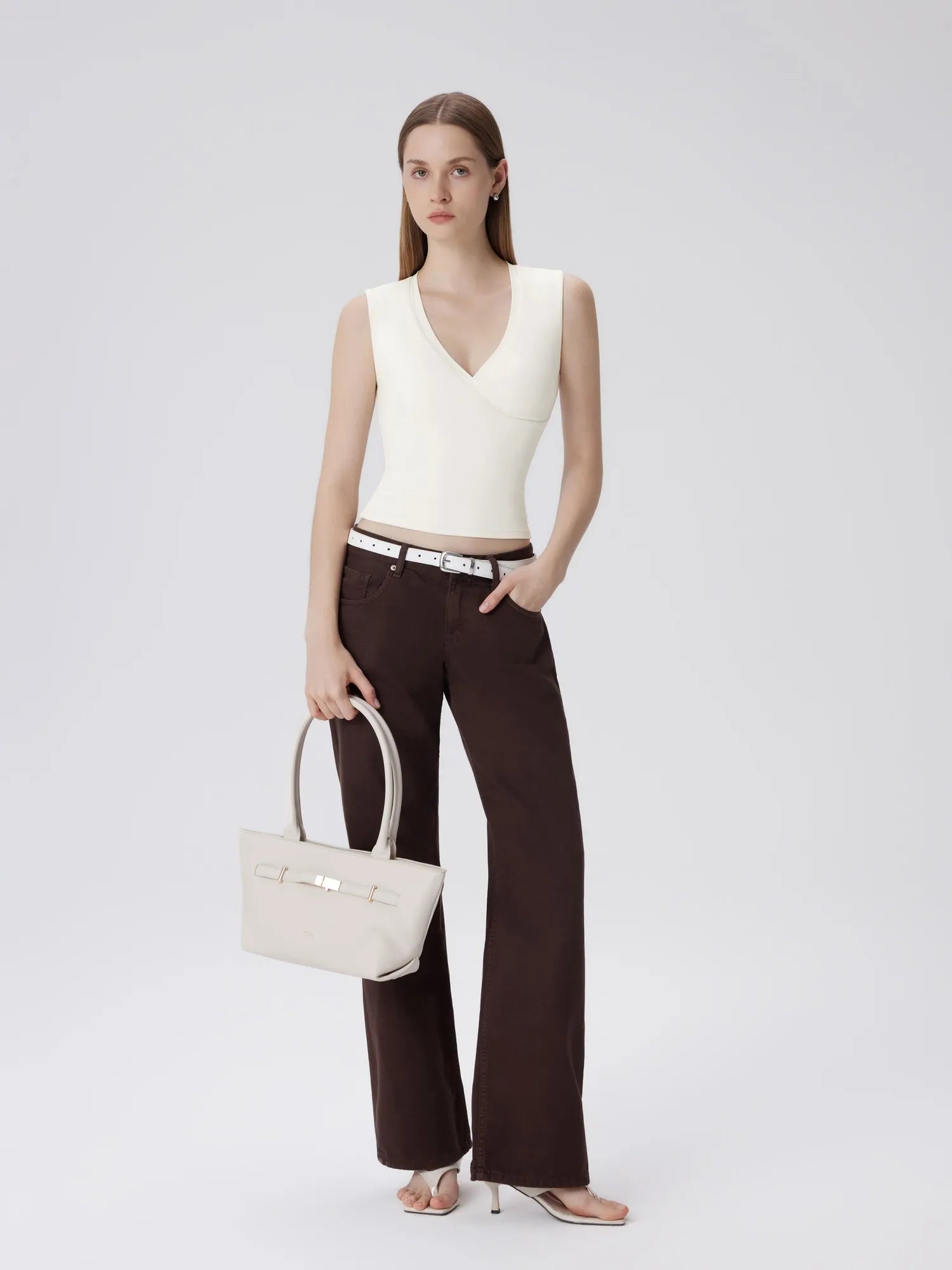 V Neck Double Lined Camisole Tank Tops-SUUKSESS-SUUKSESS