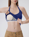 Cotton Ribbed V Neck Halter Tank Top