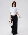 Tight Fitted Half Sleeve Boat Neck Shirt-SUUKSESS-SUUKSESS