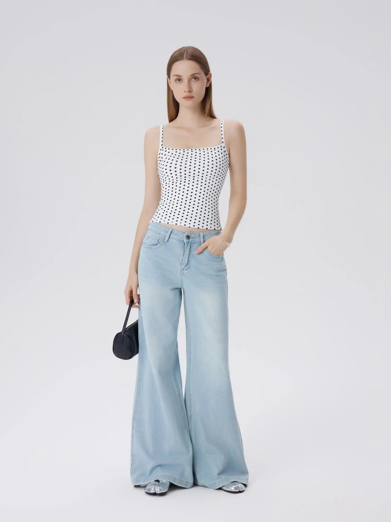 Double Line Built in Bras Square Neck Tank Tops-SUUKSESS-SUUKSESS