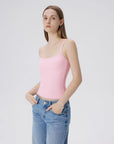 Double Line Built in Bras Square Neck Tank Tops-SUUKSESS-SUUKSESS
