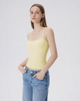 Double Line Built in Bras Square Neck Tank Tops-SUUKSESS-SUUKSESS