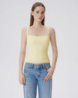 Double Line Built in Bras Square Neck Tank Tops-SUUKSESS-SUUKSESS