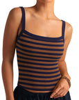 Cotton Rib Square Padded Tank Tops