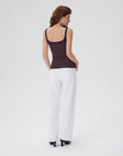 Cotton Rib Square Padded Tank Tops