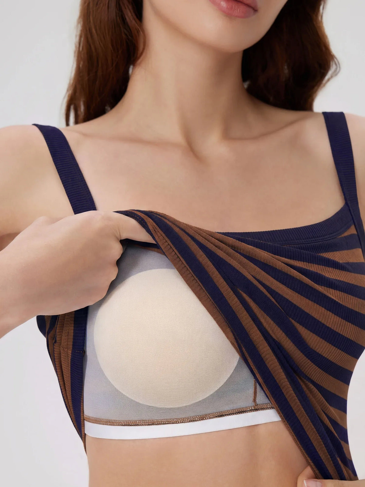 Cotton Rib Square Padded Tank Tops