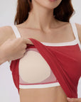 Cotton Rib Square Padded Tank Tops