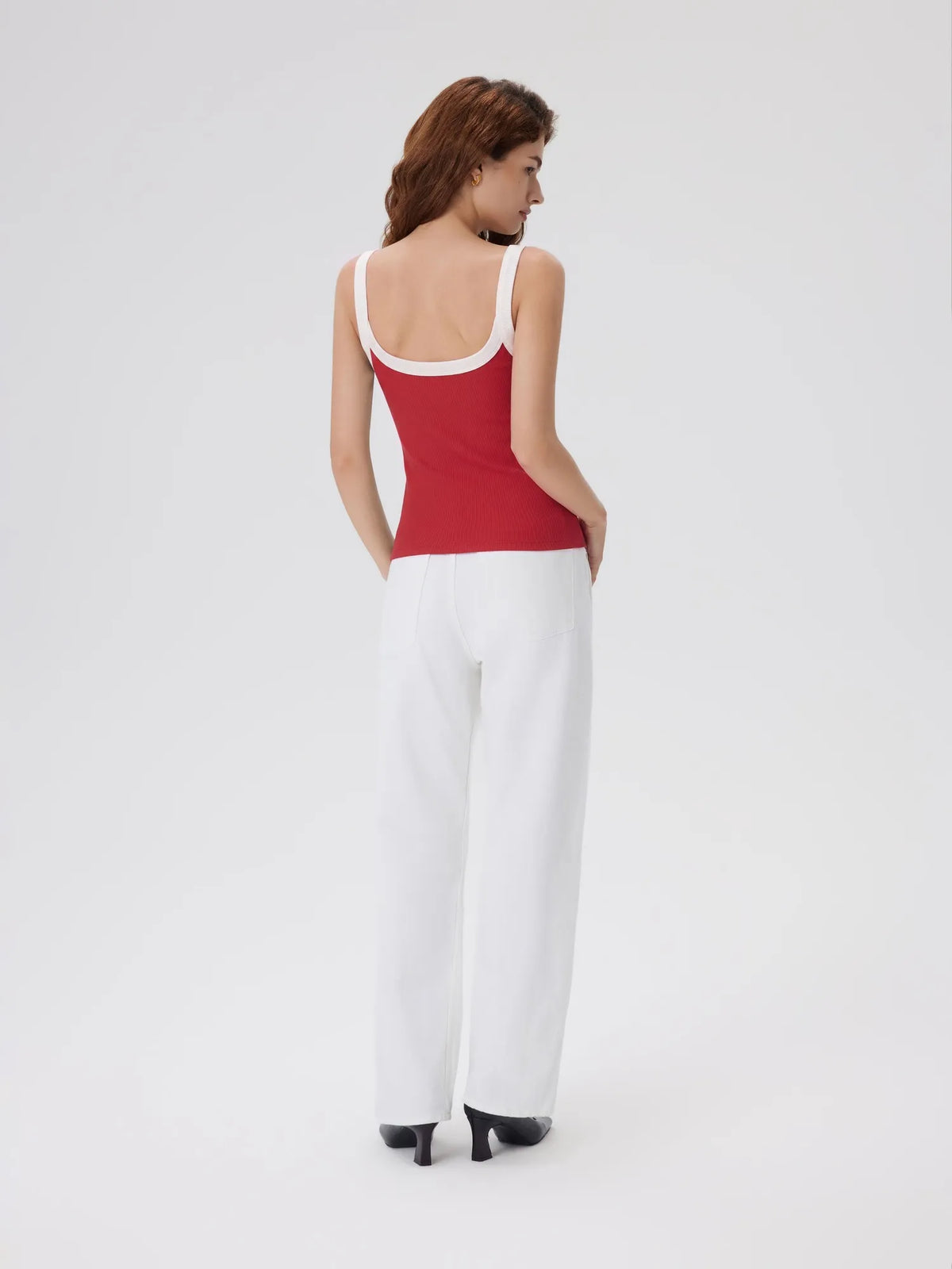 Cotton Rib Square Padded Tank Tops
