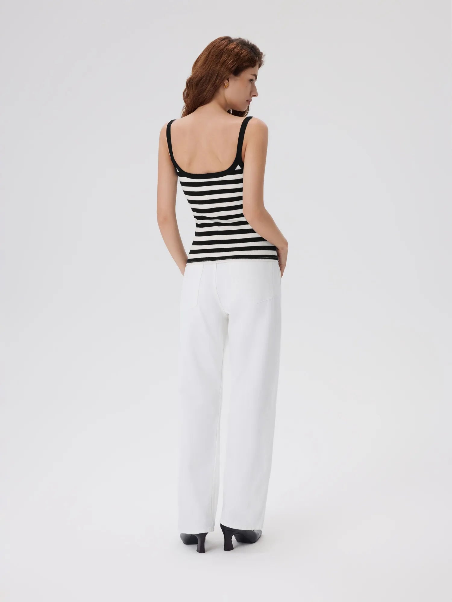 Cotton Rib Square Neck Padded Tank Tops-SUUKSESS-SUUKSESS