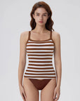 Cotton Rib Square Padded Tank Tops