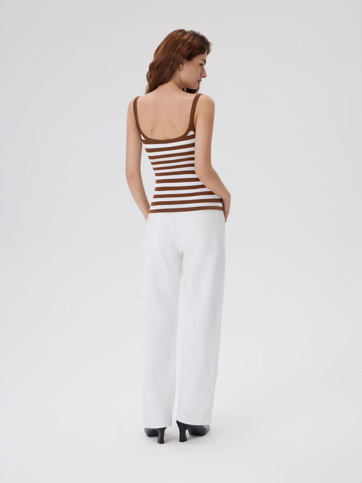 Cotton Rib Square Padded Tank Tops