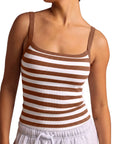 Cotton Rib Square Padded Tank Tops