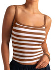 Cotton Rib Square Padded Tank Tops