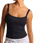 Cotton Rib Square Padded Tank Tops