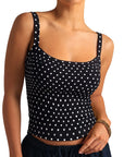 Cotton Rib Square Padded Tank Tops