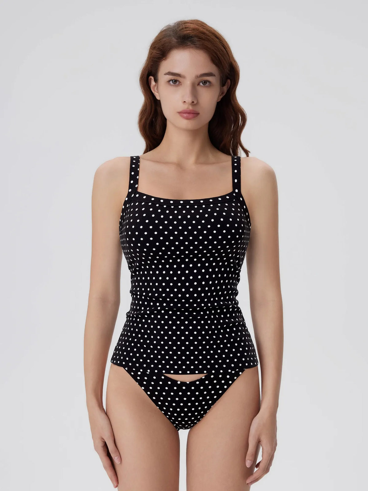 Cotton Rib Square Padded Tank Tops