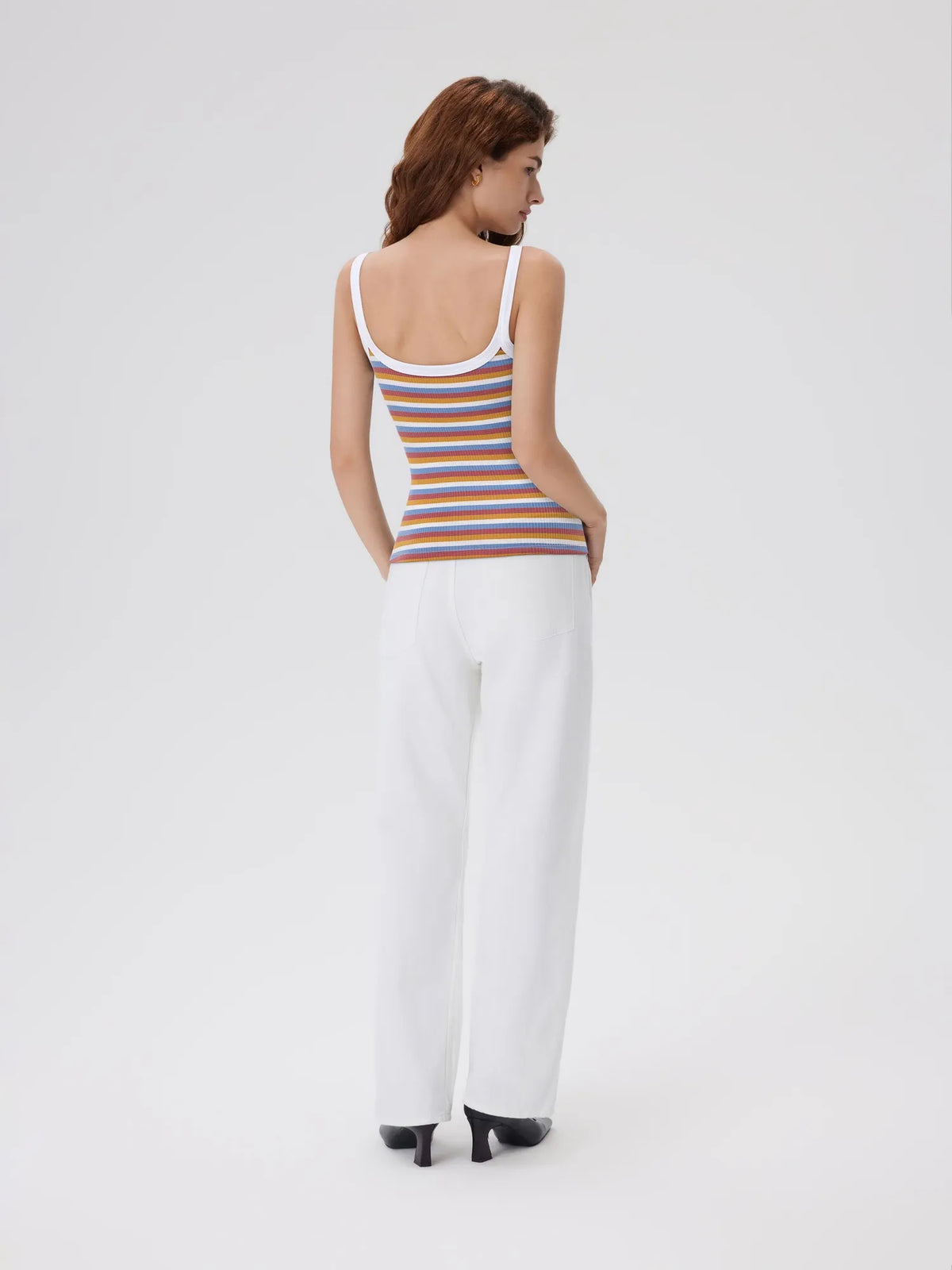 Cotton Rib Square Padded Tank Tops