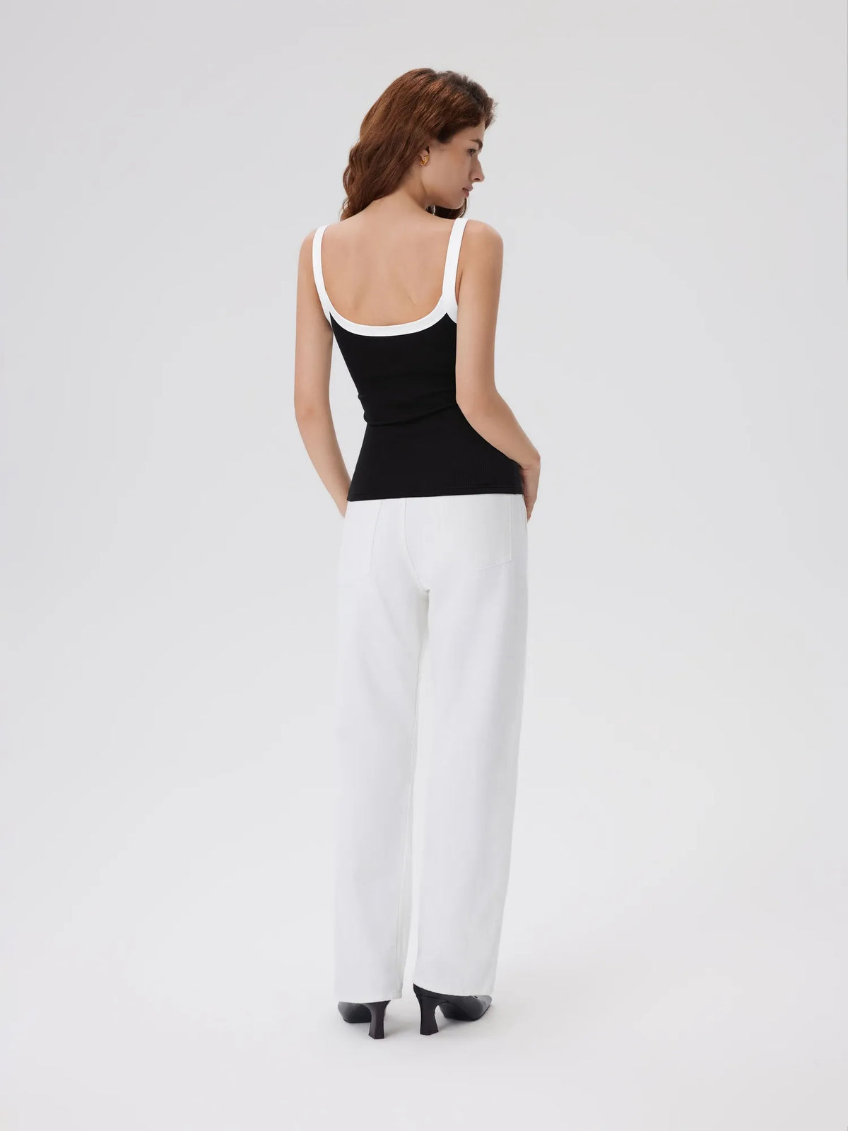 Cotton Rib Square Padded Tank Tops