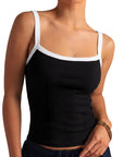 Cotton Rib Square Padded Tank Tops