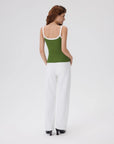 Cotton Rib Square Padded Tank Tops