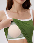 Cotton Rib Square Padded Tank Tops