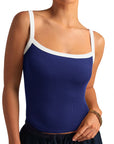 Cotton Rib Square Padded Tank Tops