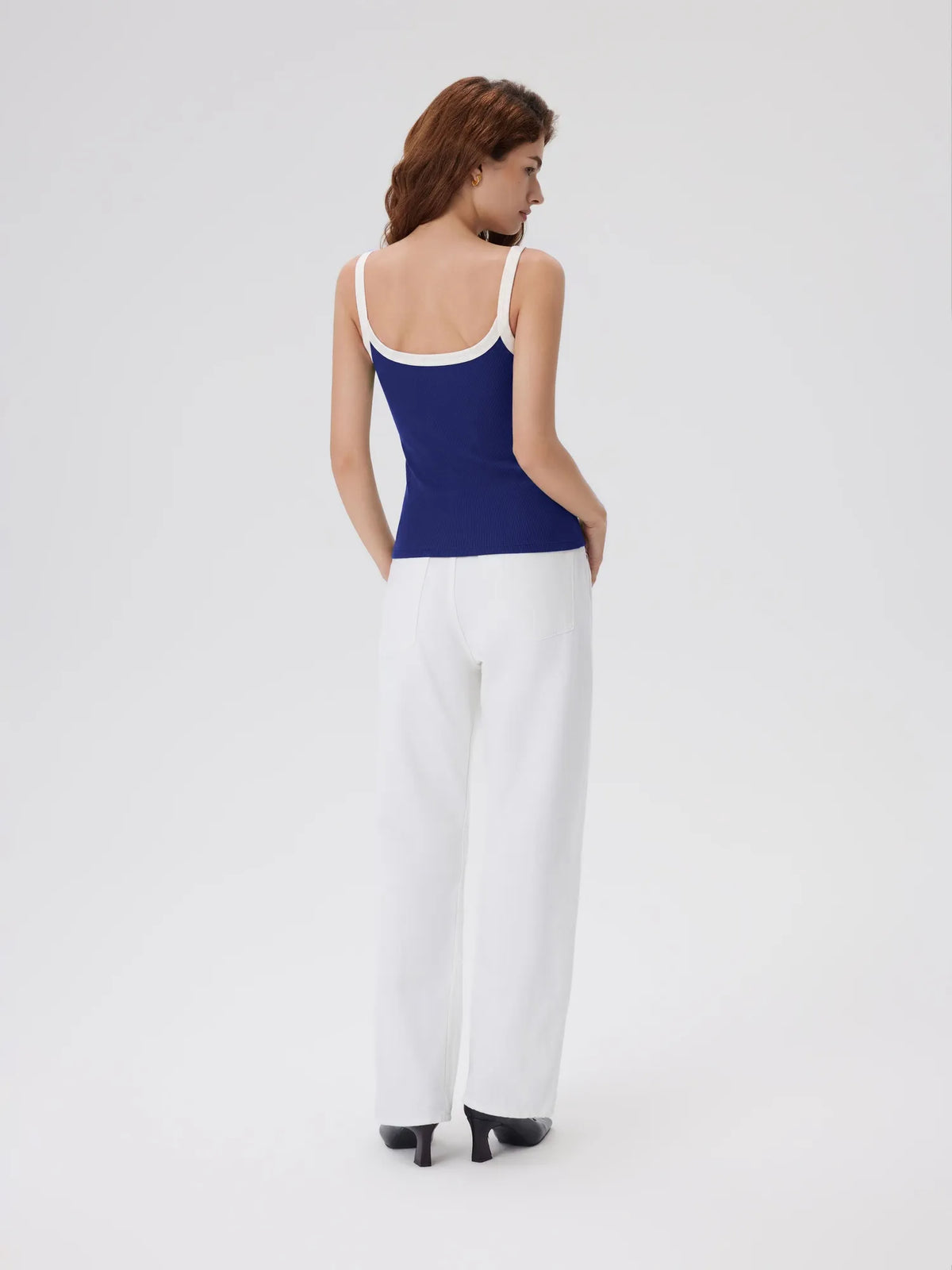 Cotton Rib Square Padded Tank Tops